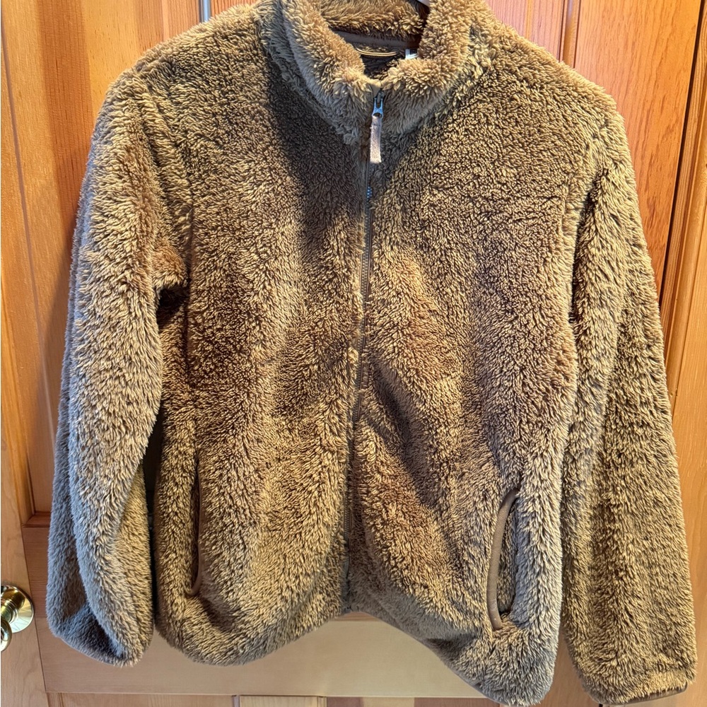 NWOT Boys or Unisex Teddy Brown Fleece Jacket Youth Size 13